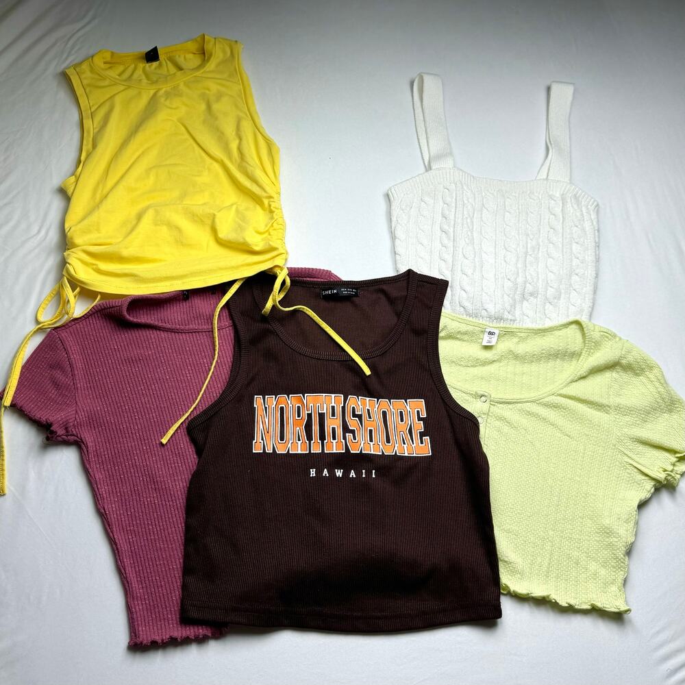Bundle of 5 Summer Crop Tops Women's Medium M Hollister SHEIN BP Forever 21